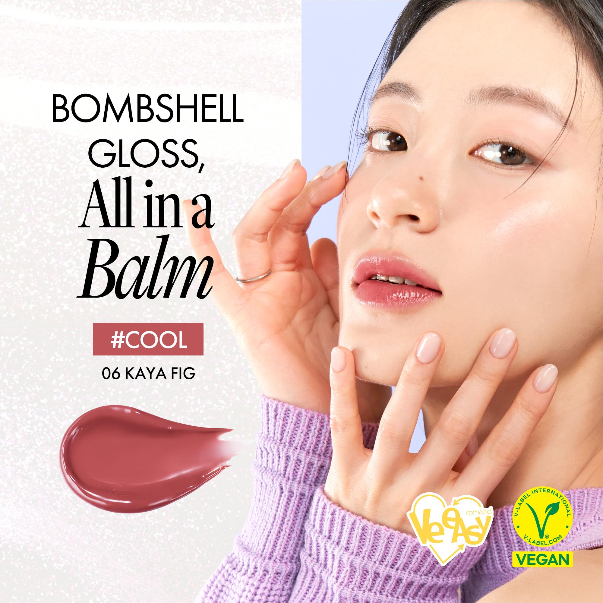 rom&nd Glasting Melting Balm - High Shine, Hydrating Tinted Lip Balm 0.12 oz (#06 Kaya Fig)