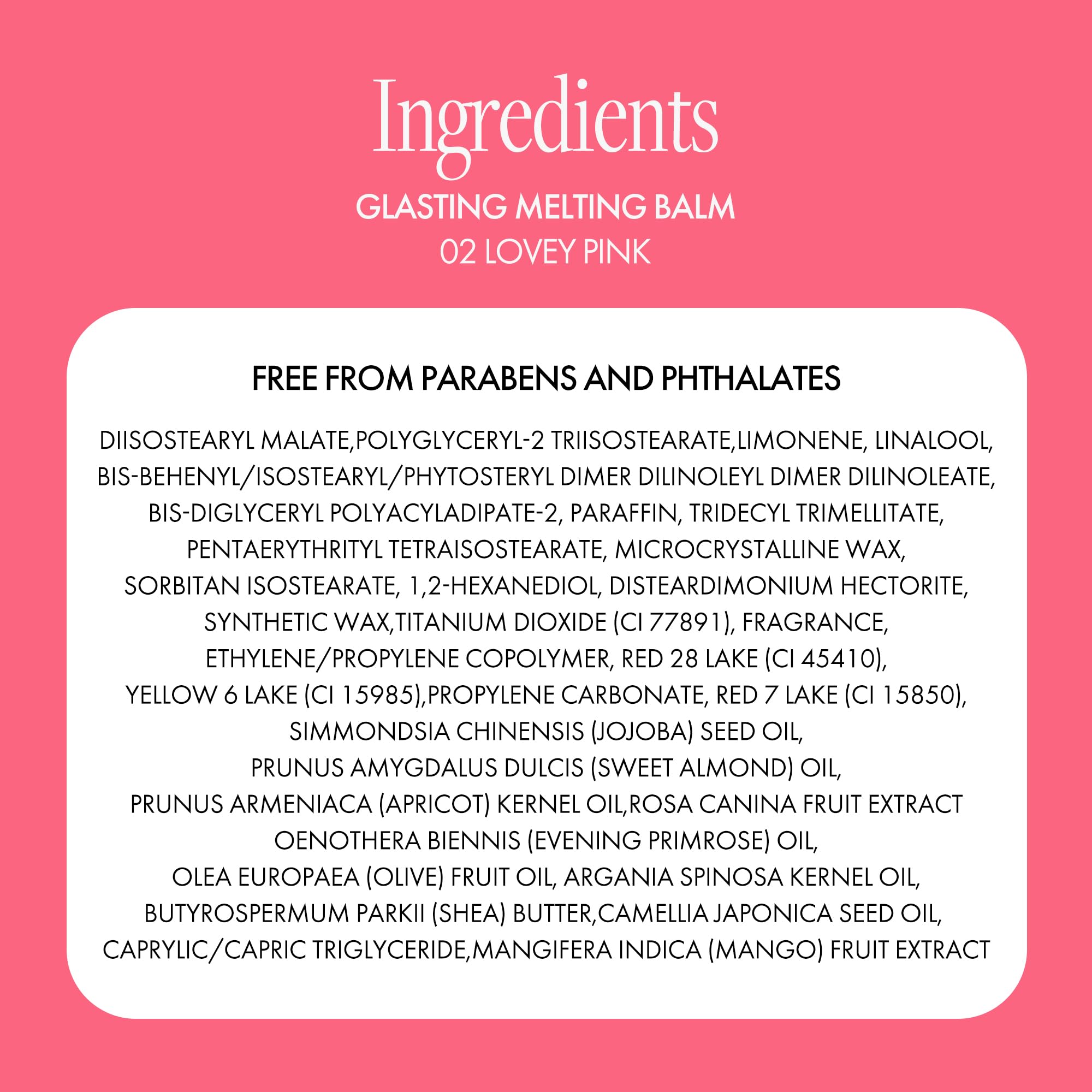 Rom&nd Glasting Melting Balm – High-Shine Hydrating Tinted Lip Balm in 02 Lovey Pink (0.12 oz) | Vegan Formula
