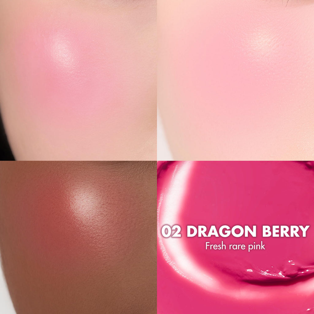 rom&nd JUICY ROLL CHEEK 02 Dragon Berry – Roll-On Liquid Blush for Clear, Dewy Glow