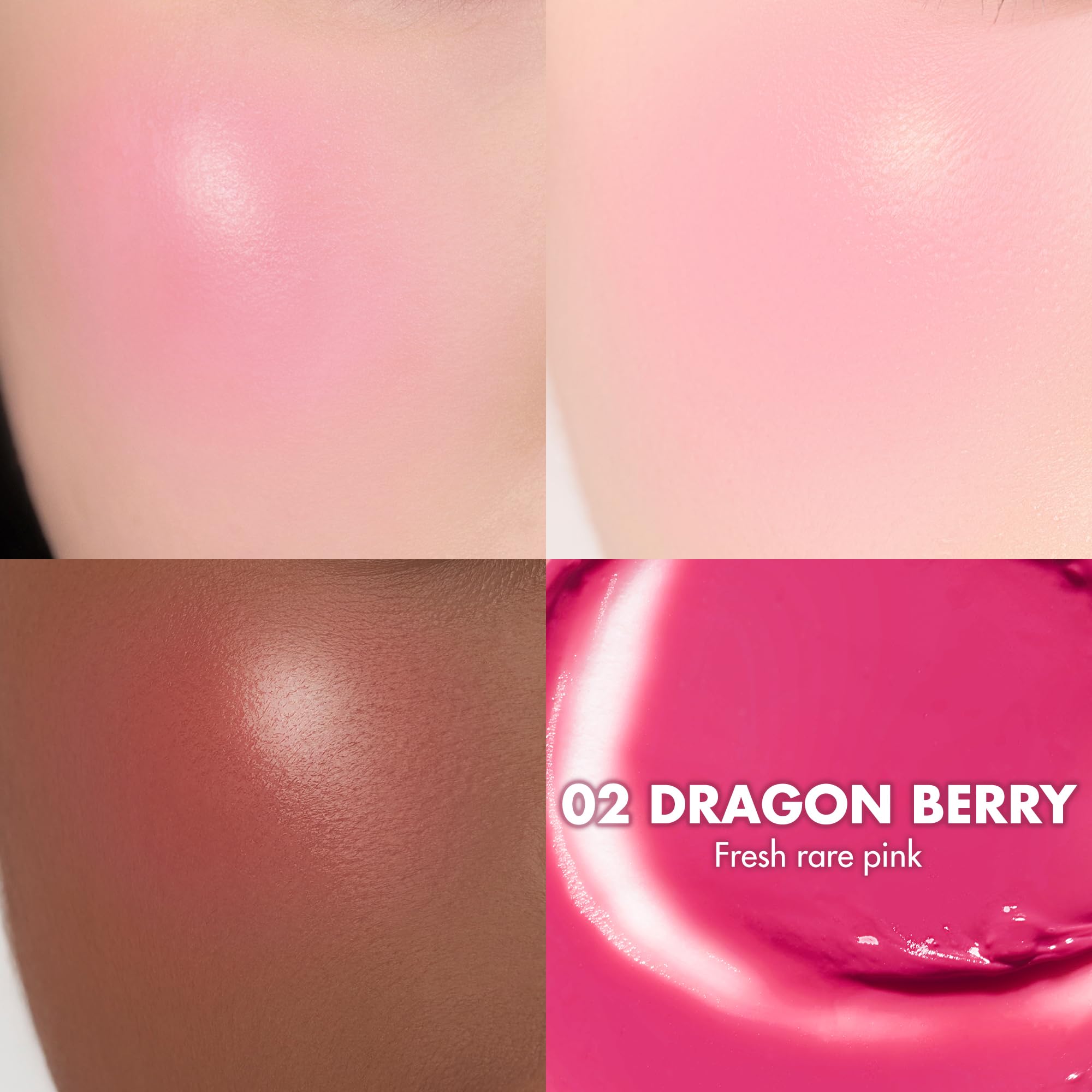 rom&nd JUICY ROLL CHEEK 02 Dragon Berry – Roll-On Liquid Blush for Clear, Dewy Glow