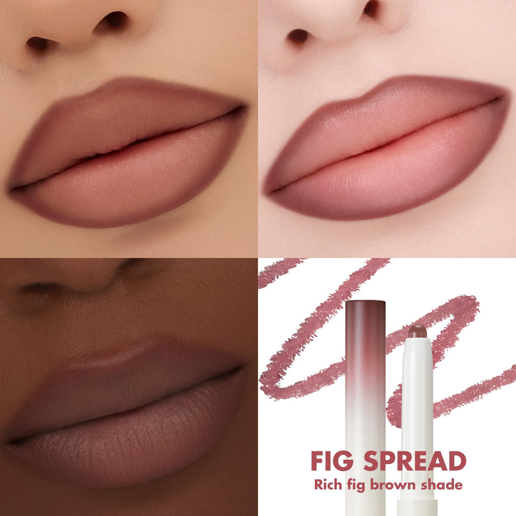 rom&nd Lip Mate Pencil 07 Fig Spread — Precision Lip Liner with Built-in Blending Brush