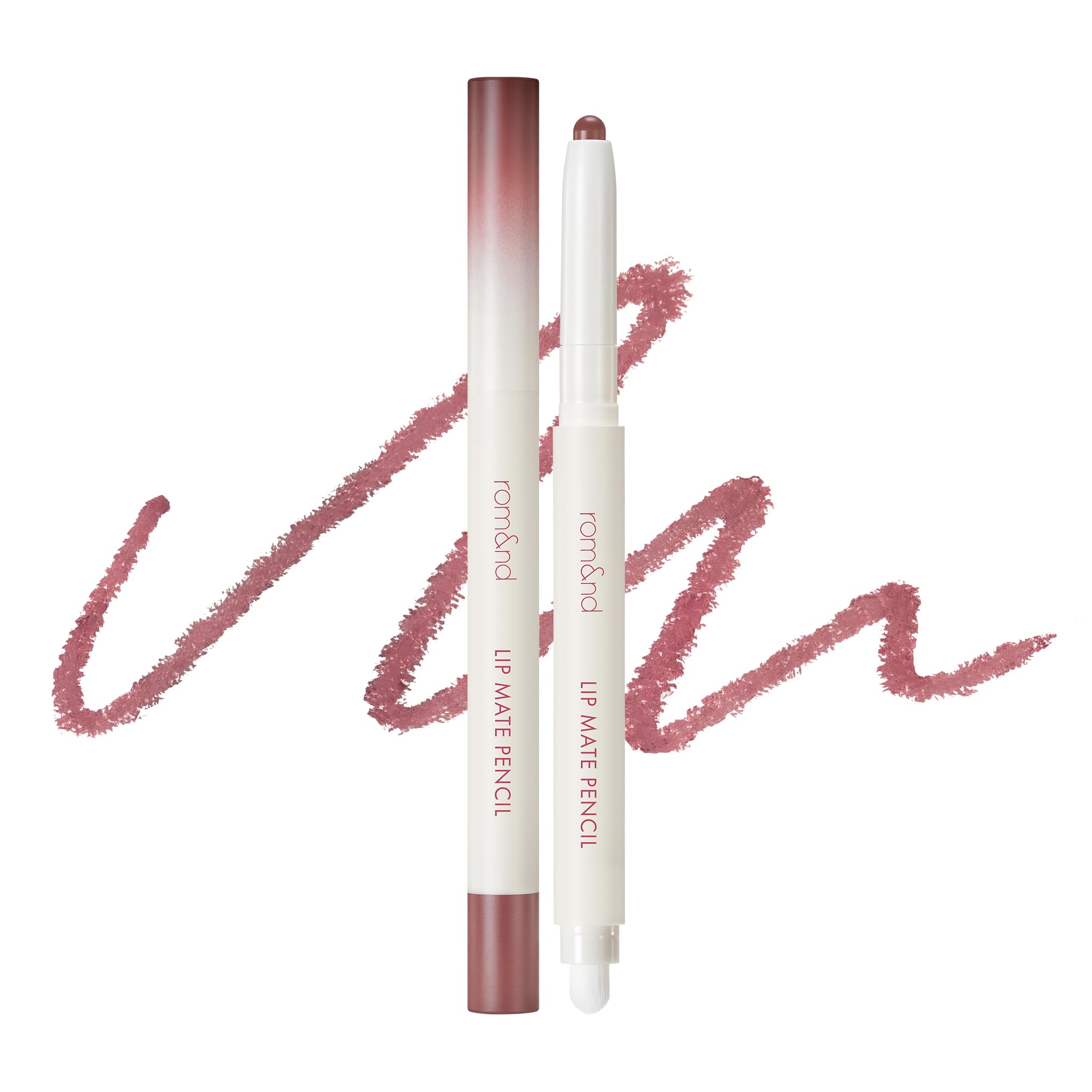 rom&nd Lip Mate Pencil 07 Fig Spread — Precision Lip Liner with Built-in Blending Brush