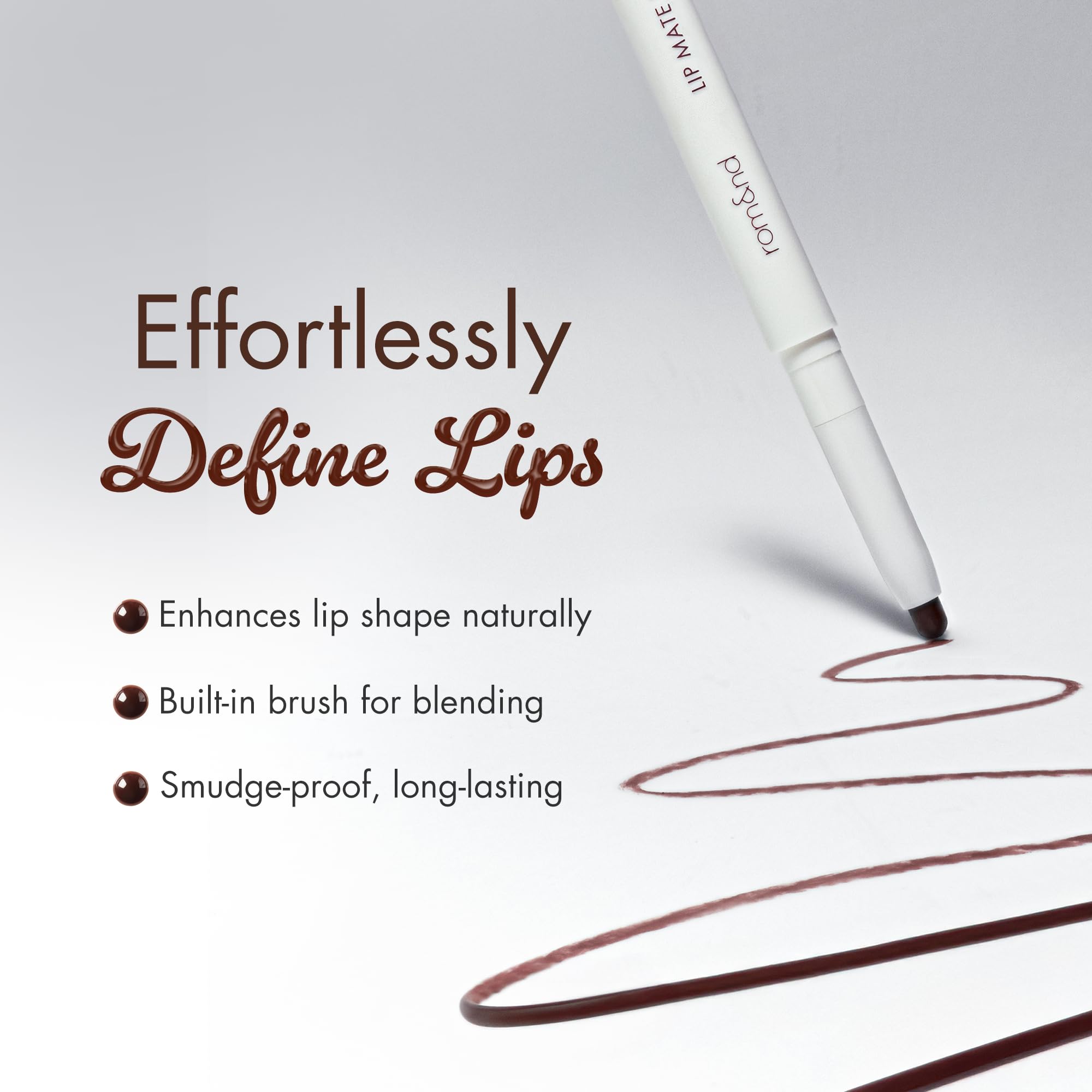 rom&nd Lip Mate Pencil 07 Fig Spread — Precision Lip Liner with Built-in Blending Brush