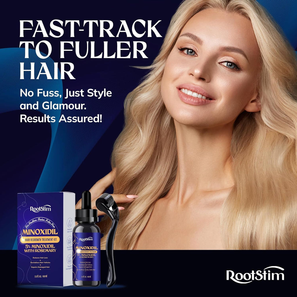 RootStim 5% Minoxidil Hair Growth Kit for Women — Fuller Hair with Biotin, Rosemary & Peptides, 2.03 fl oz