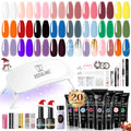 ROSALIND 20 Colors Poly Nail Gel Kit with Mini Lamp – All-Season Starter Set