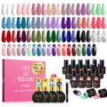ROSALIND 25pcs Gel Nail Polish Set – 21 Colors + Cat Eye, Base & Top Coats, Soak Off UV/LED