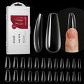 ROSALIND 264Pcs Long Coffin Clear Nail Tips – Full-Cover Press-On Nails with 12 Sizes