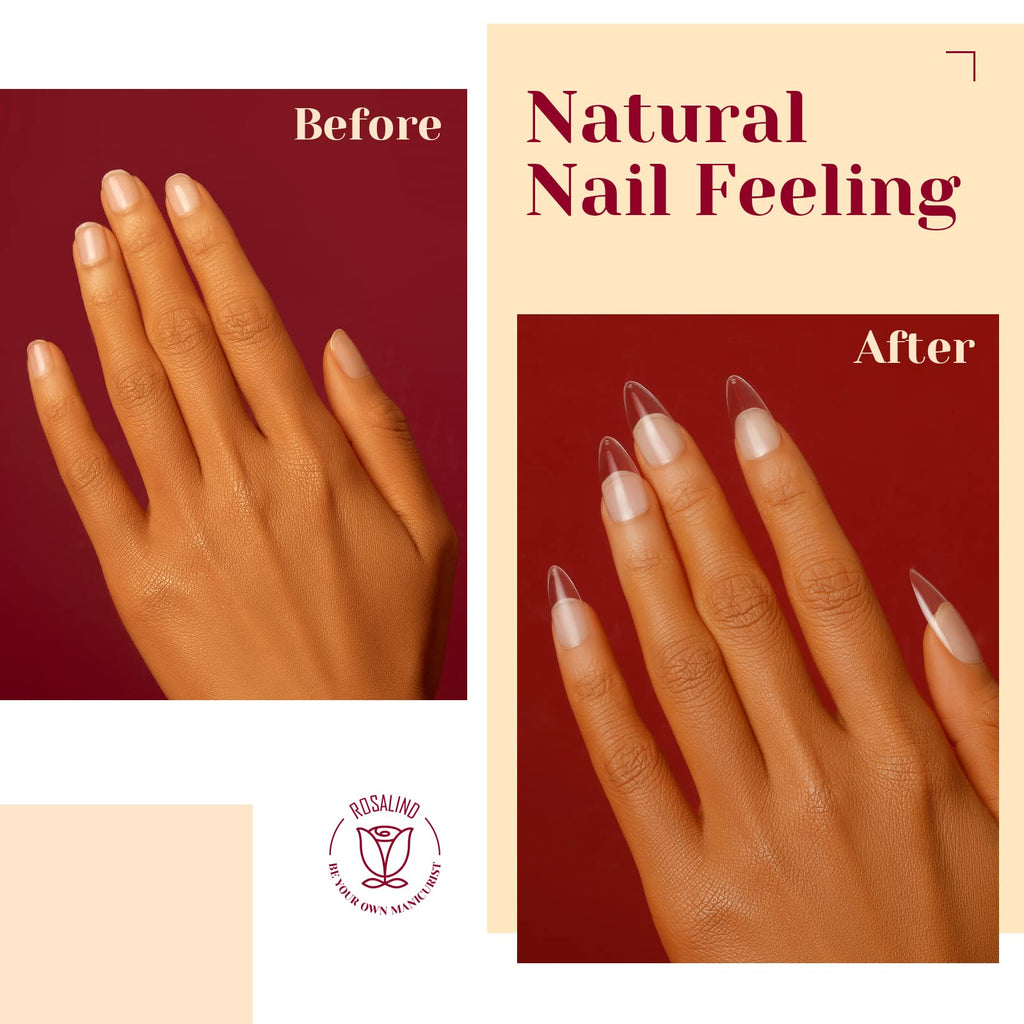 ROSALIND 264PCS Half Matte Almond Nail Tips – Full Cover PMMA, 12 Sizes for DIY Nail Extensions