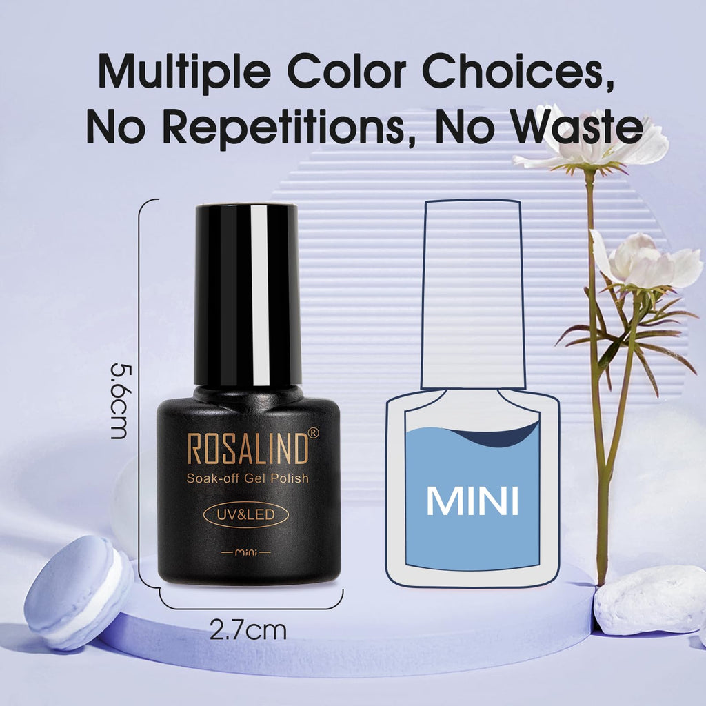 ROSALIND Cat Eye Gel Nail Polish with Magnet – 12 Mini Colors & Effects