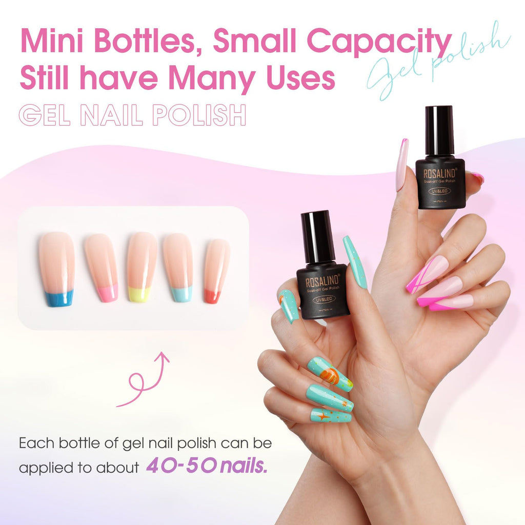 ROSALIND 30-Piece Gel Nail Polish Set – 26 Classic Colors + Base & Top Coats