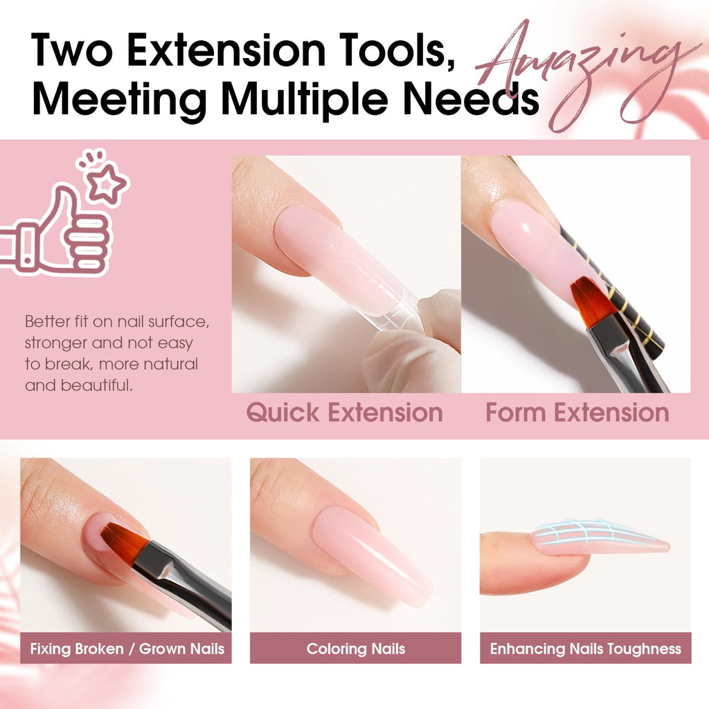 ROSALIND Christmas Poly Nail Gel Set – 8 Colors Nude Pink Builder Extension Kit for DIY Nail Art