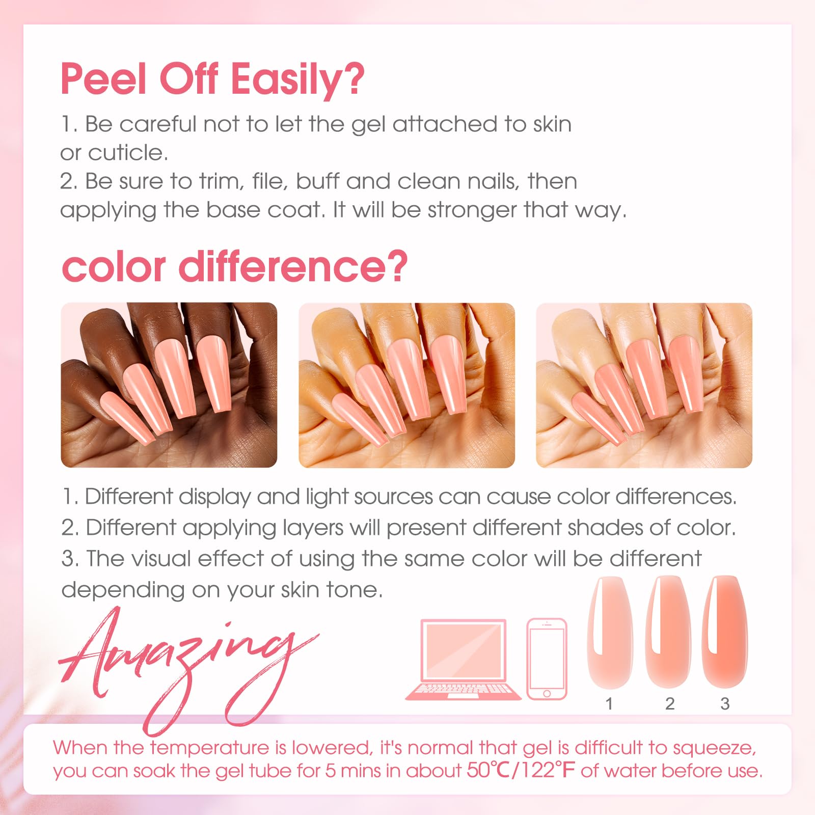 ROSALIND Poly Nail Gel Kit – 34 Colors + Mini UV Lamp Starter Set