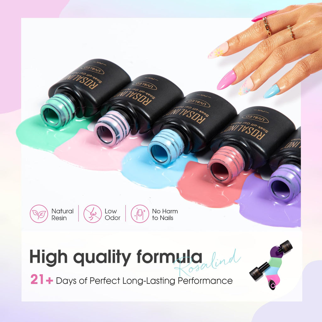 ROSALIND 30-Piece Gel Nail Polish Set – 26 Classic Colors + Base & Top Coats