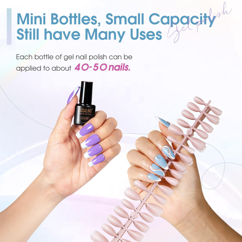 ROSALIND Gel Nail Polish Set – 38 Colors for All Seasons with Base Coat & Glossy/Matte/Glitter Top Coats | DIY Manicure Kit