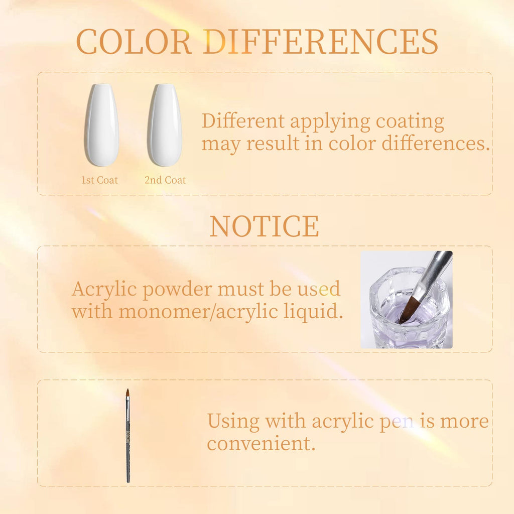 ROSALIND Opal White Acrylic Nail Powder 4.23oz/120g | DIY Nail Extensions, French Nails & Art