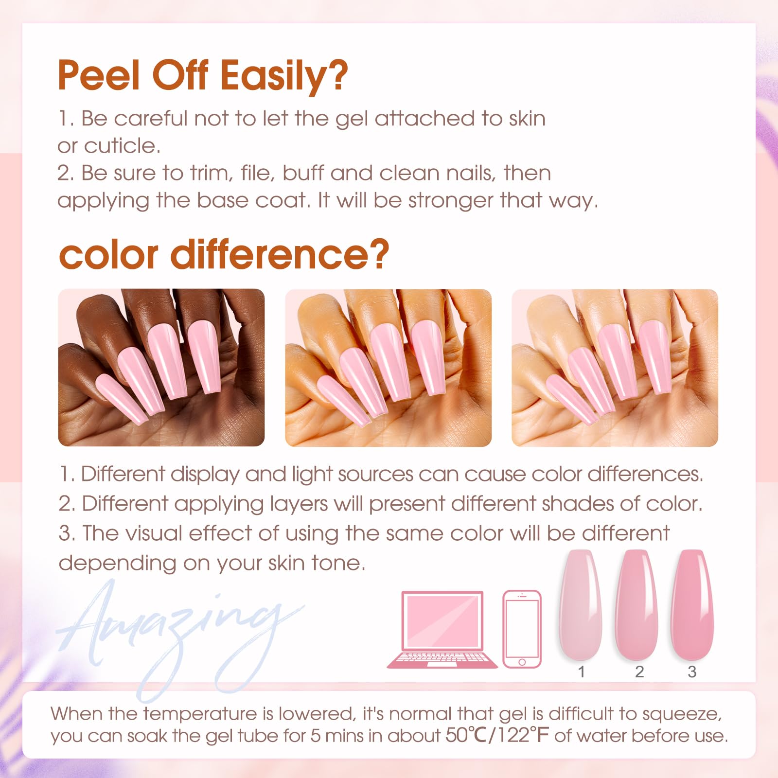 ROSALIND Poly Nail Gel Kit – 14 Colors, 72 Nail Art Accessories, Mini UV Lamp Starter Kit