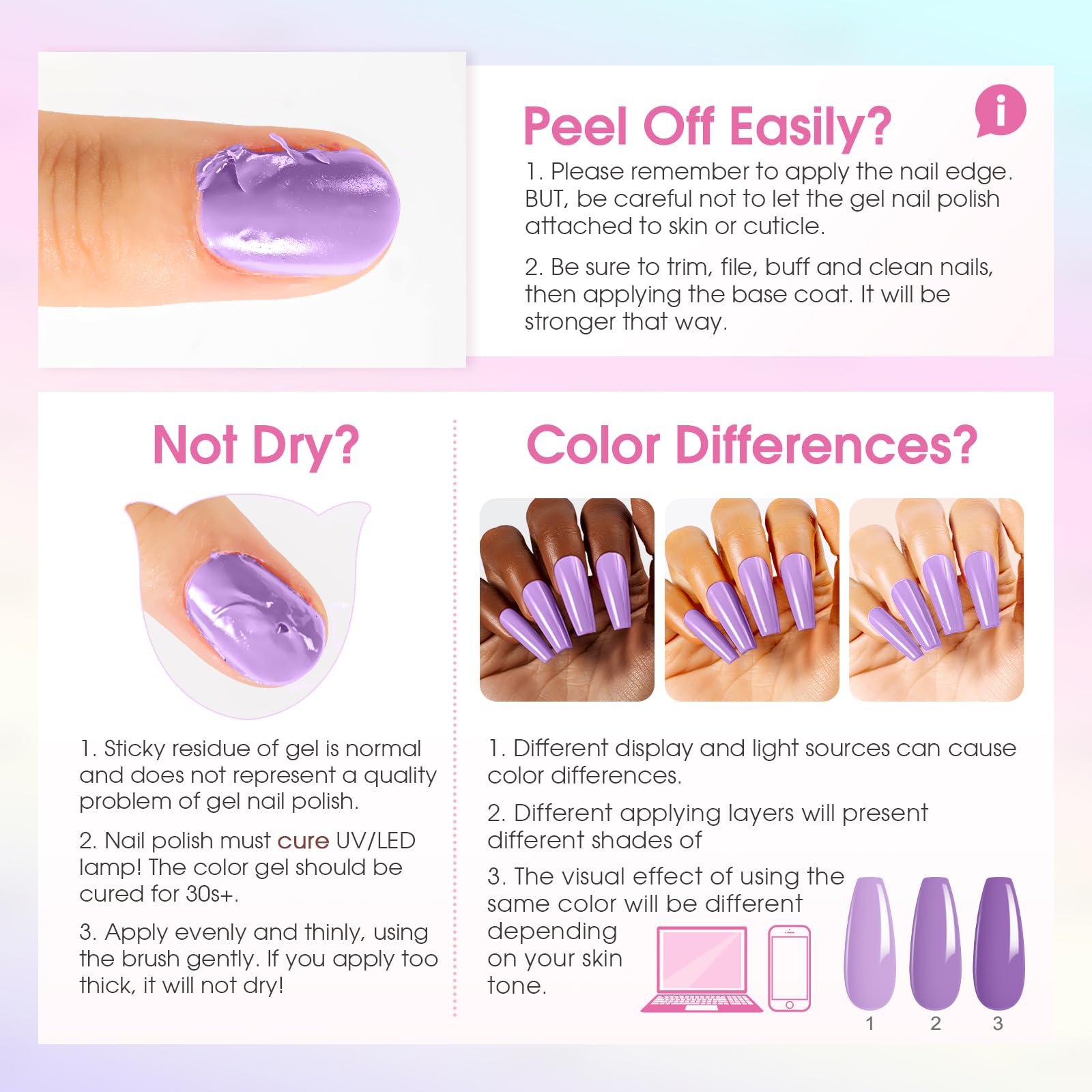 ROSALIND 30-Piece Gel Nail Polish Set – 26 Classic Colors + Base & Top Coats