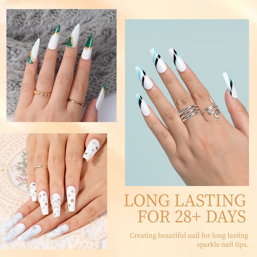 ROSALIND Opal White Acrylic Nail Powder 4.23oz/120g | DIY Nail Extensions, French Nails & Art