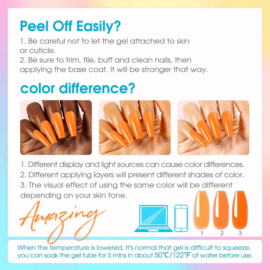 ROSALIND 20 Colors Poly Nail Gel Kit with Mini Lamp – All-Season Starter Set