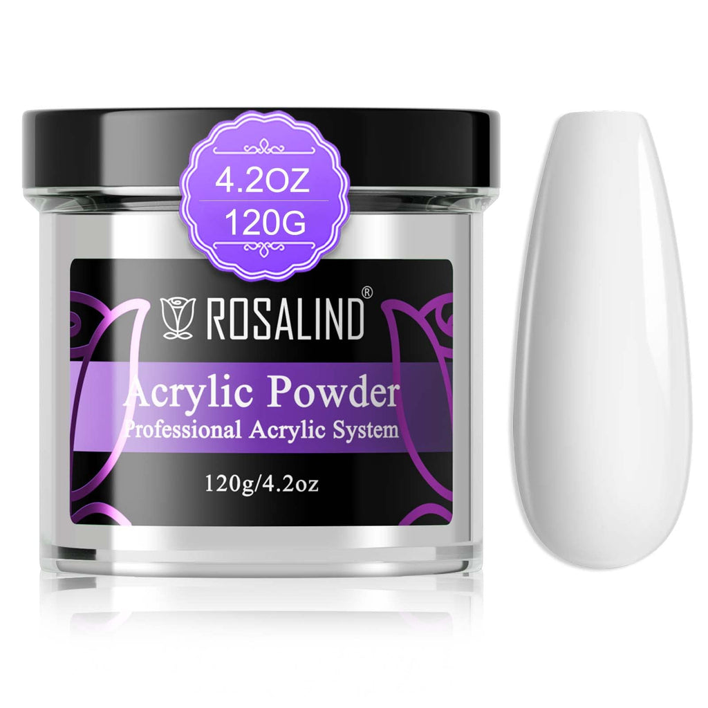 ROSALIND Opal White Acrylic Nail Powder 4.23oz/120g | DIY Nail Extensions, French Nails & Art