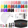 ROSALIND 20-Color Poly Nail Gel Kit with UV Lamp & Drill – Neon Starter Set