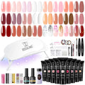 ROSALIND Poly Nail Gel Kit – 20 Colors + 76 Accessories, Starter Kit with Mini UV Lamp