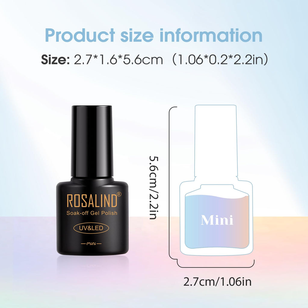 ROSALIND 30pcs Gel Nail Polish Set – 26 Neon Colors + Base Coat & Glitter Top Coats