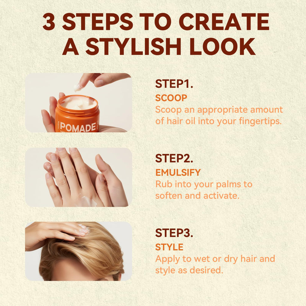 Roseblem Hair Clay Pomade – Matte Styling Clay for All Hair Types, Long-Lasting Hold, Easy to Wash, 3.5 oz