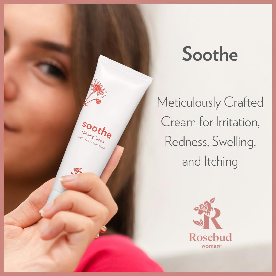 Rosebud Woman Soothe Calming Cream with Arnica & Chamomile – Soothes Itchy Skin & Sensitive Areas (2.7 oz)
