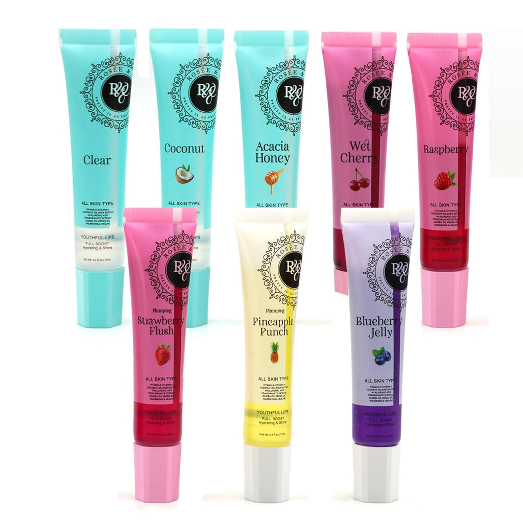 ROSEÉ & CO Rosee Lip Gloss – Vegan, Cruelty-Free, Long-Lasting Shine (Set of 8-1)