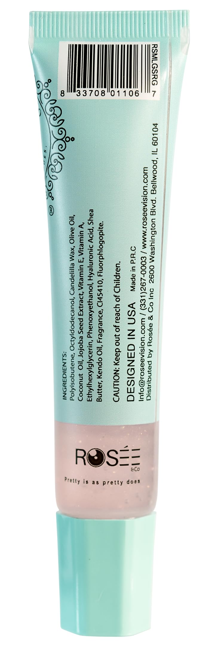 Rosee Lip Gloss by ROSÉE & CO – Vegan, Cruelty-Free High Shine in Sparkling Gold (0.5 oz)