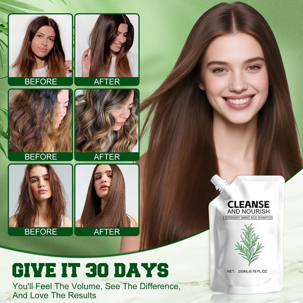 Rosemary Amino Acid Shampoo – Strengthen Scalp and Support Thinning Hair, 2-Pack (200 ml each)