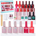 Rosiour HEMA/TPO-Free Fall Winter Gel Nail Polish Set – 24 × 18ml Red Cat Eye & Burgundy Glitter with Matte & Glossy Base, Primer & Blooming Builder