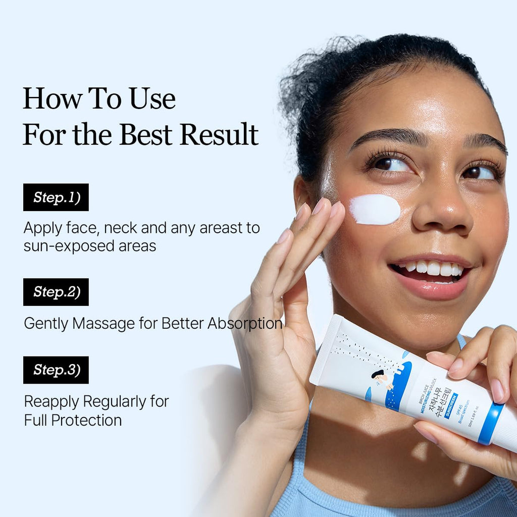 ROUND LAB Birch Juice UV LOCK SPF 45 2-Pack | Hydrating Sunscreen for Sensitive Skin, Fragrance-Free, No White Cast