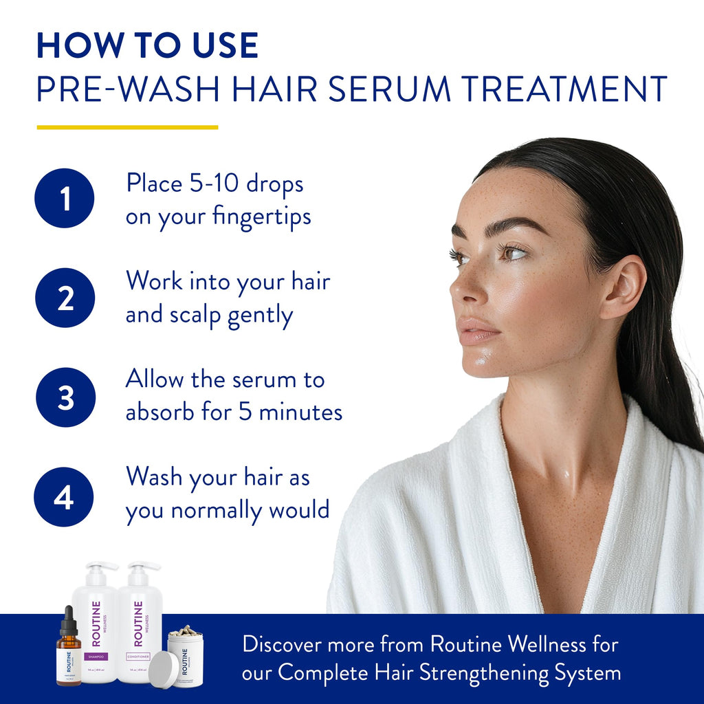 Routine Wellness Hair Treatment Serum for Thinning Hair – Plant-Based Rosemary, Tea Tree & Argan Oils (Pack of 3)