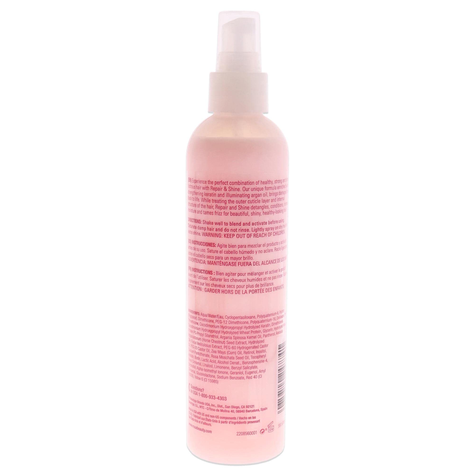 Roux Argan Oil Keratin Repair & Shine Leave-In Treatment – Strengthen, Smooth & Shine Hair