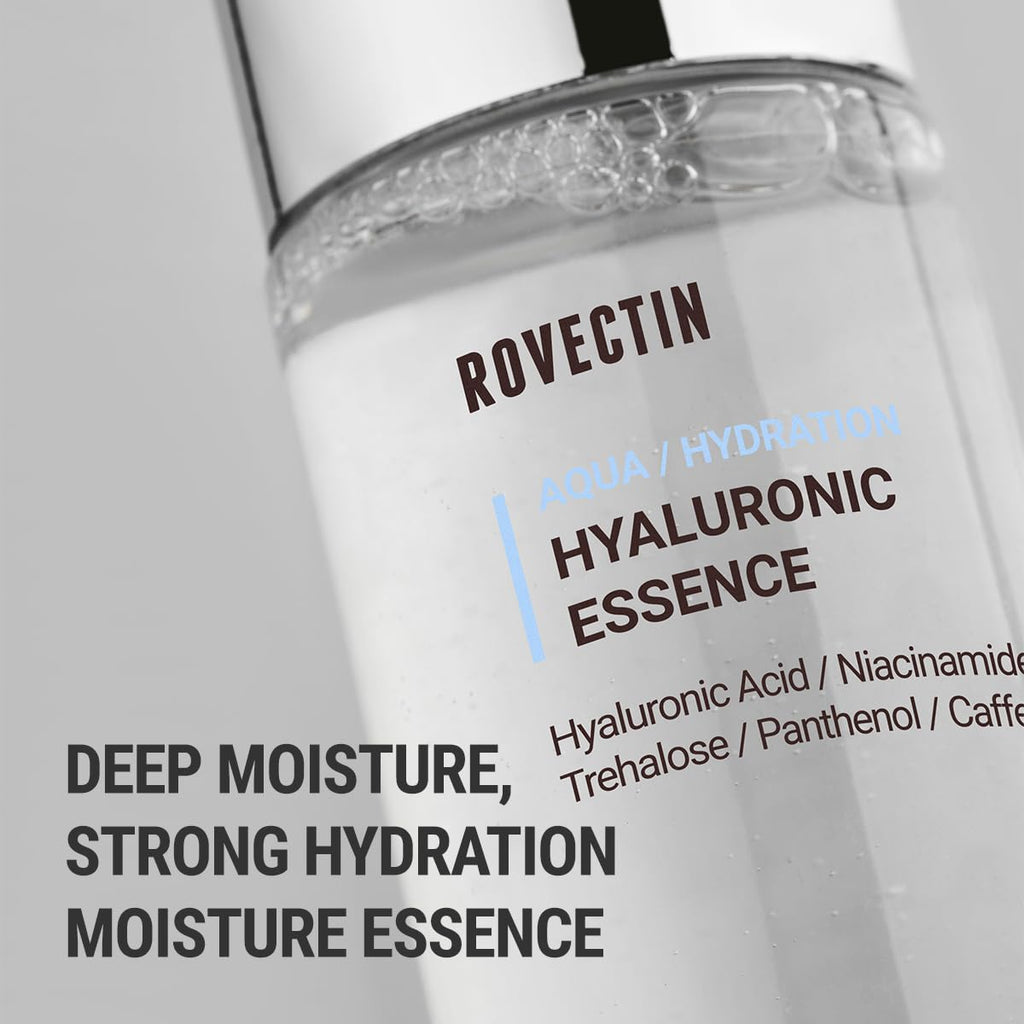 ROVECTIN Aqua Hyaluronic Essence – Hydrating Toner & Essence with 7-Layer Hyaluronic Acid Complex & Niacinamide | Vegan Korean Skincare (3.38 fl oz)