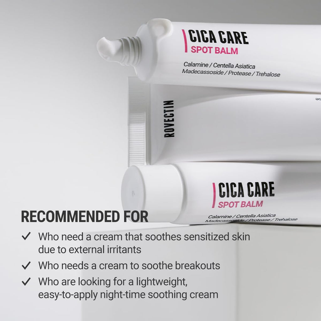 ROVECTIN Cica Care Face Balm — Immediate Redness Relief for Acne-Prone & Sensitive Skin (1.4 fl oz) | Calamine & Madecassoside