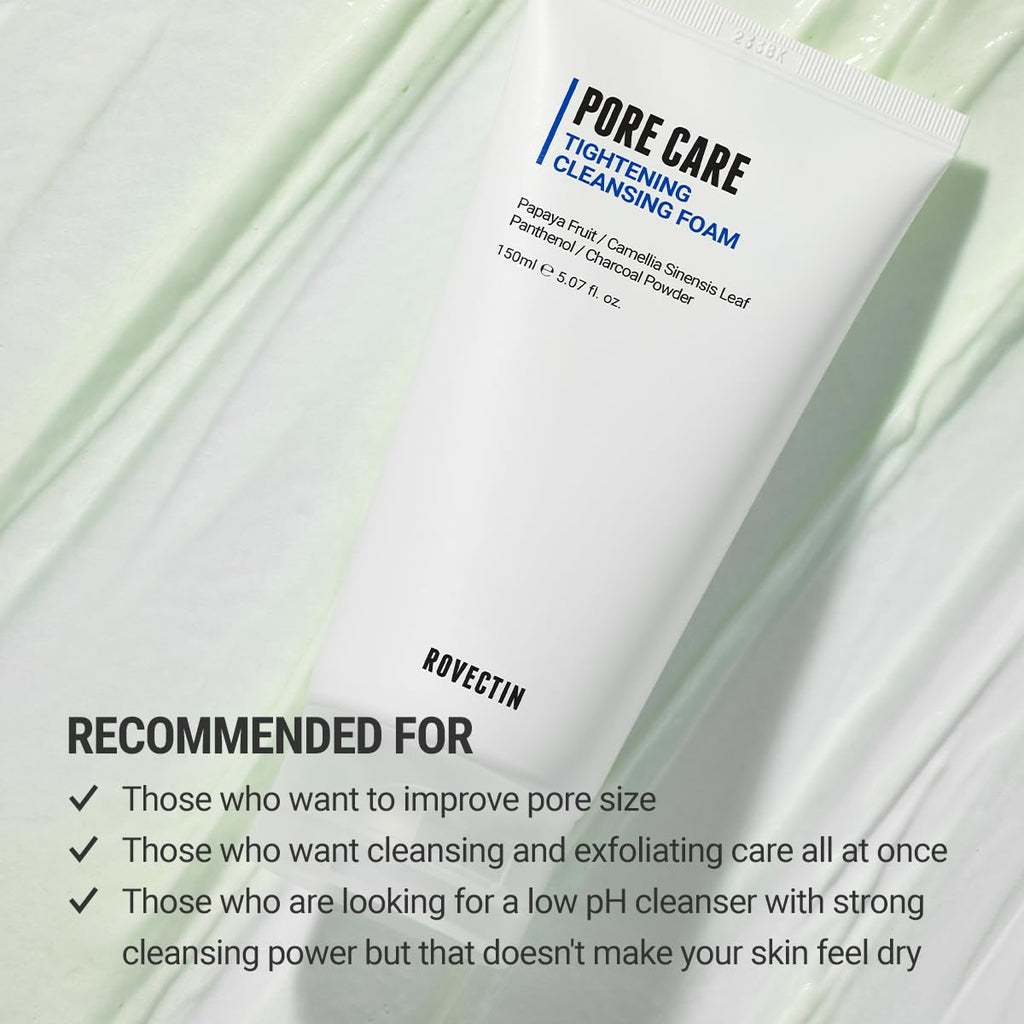 ROVECTIN Pore Tightening Cleansing Foam with Green Papaya & Charcoal