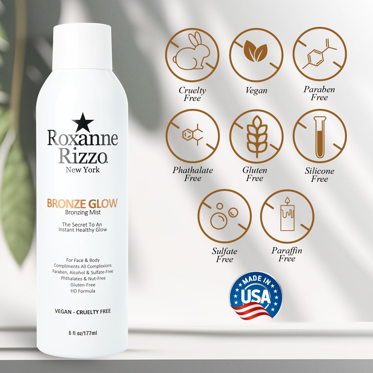 Roxanne Rizzo Bronze Glow Duo – Celebrity Choice Bronzer & Hydrating Mist (177ml + 100ml) – Face & Body