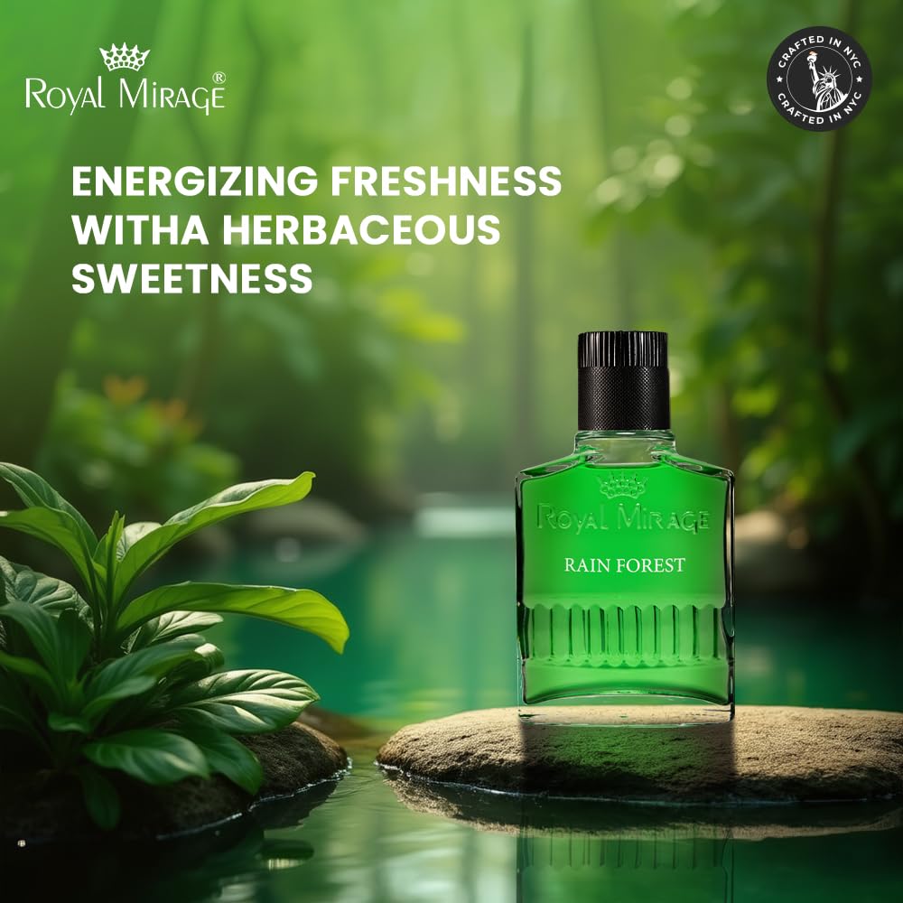 Royal Mirage Rainforest Aftershave for Men – Refreshing Post-Shave Lotion with Aromatic Woody Fragrance | 3.4 oz