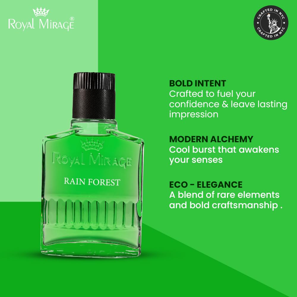 Royal Mirage Rainforest Aftershave for Men – Refreshing Post-Shave Lotion with Aromatic Woody Fragrance | 3.4 oz