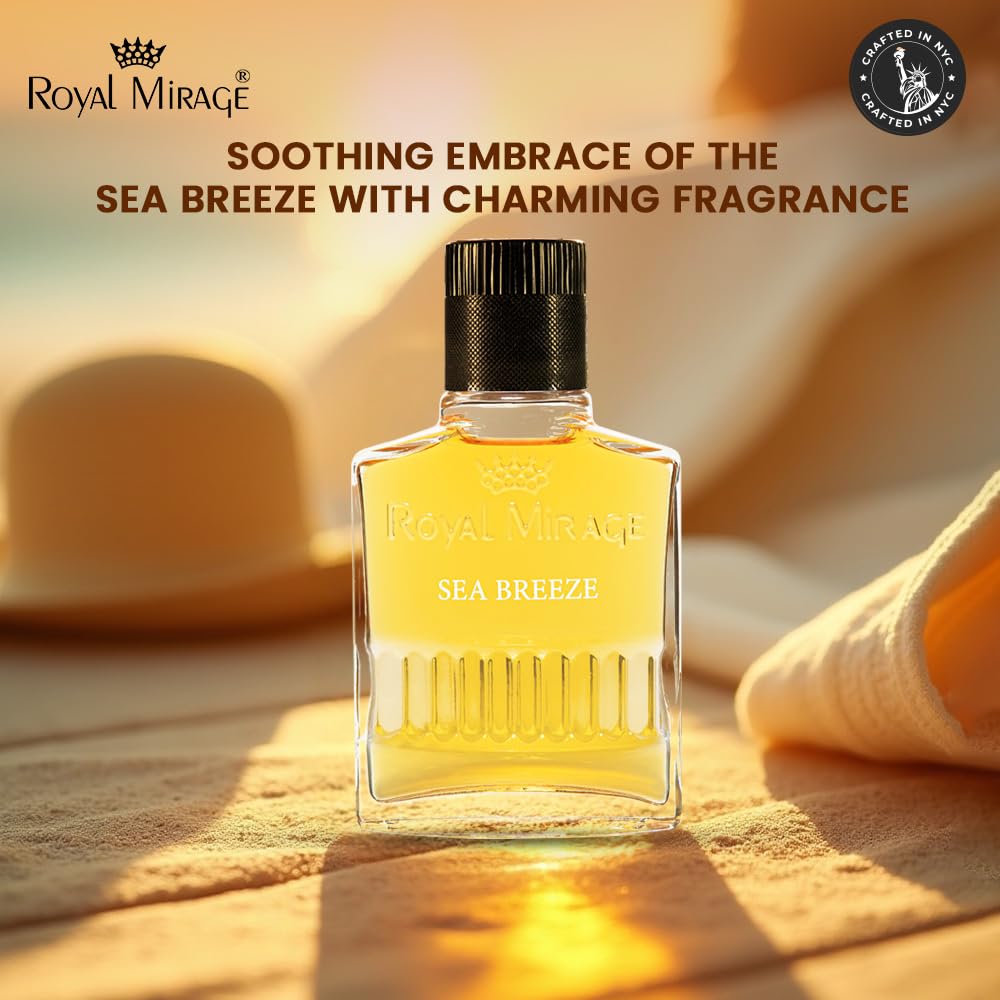 Royal Mirage Sea Breeze Aftershave for Men – Fresh Woody-Spicy Scent, 3.4 oz