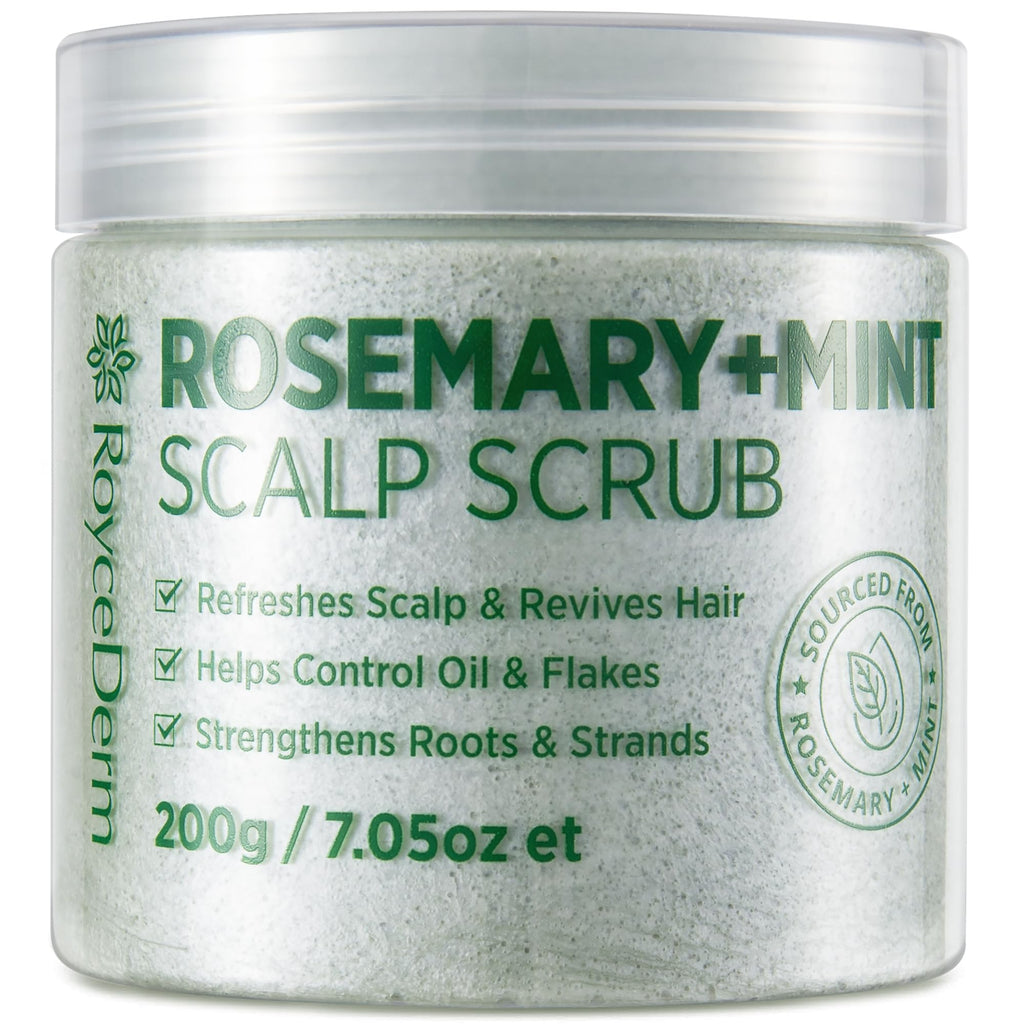 RoyceDerm Rosemary Mint Scalp Scrub – Clarifying Exfoliator for All Scalp Types