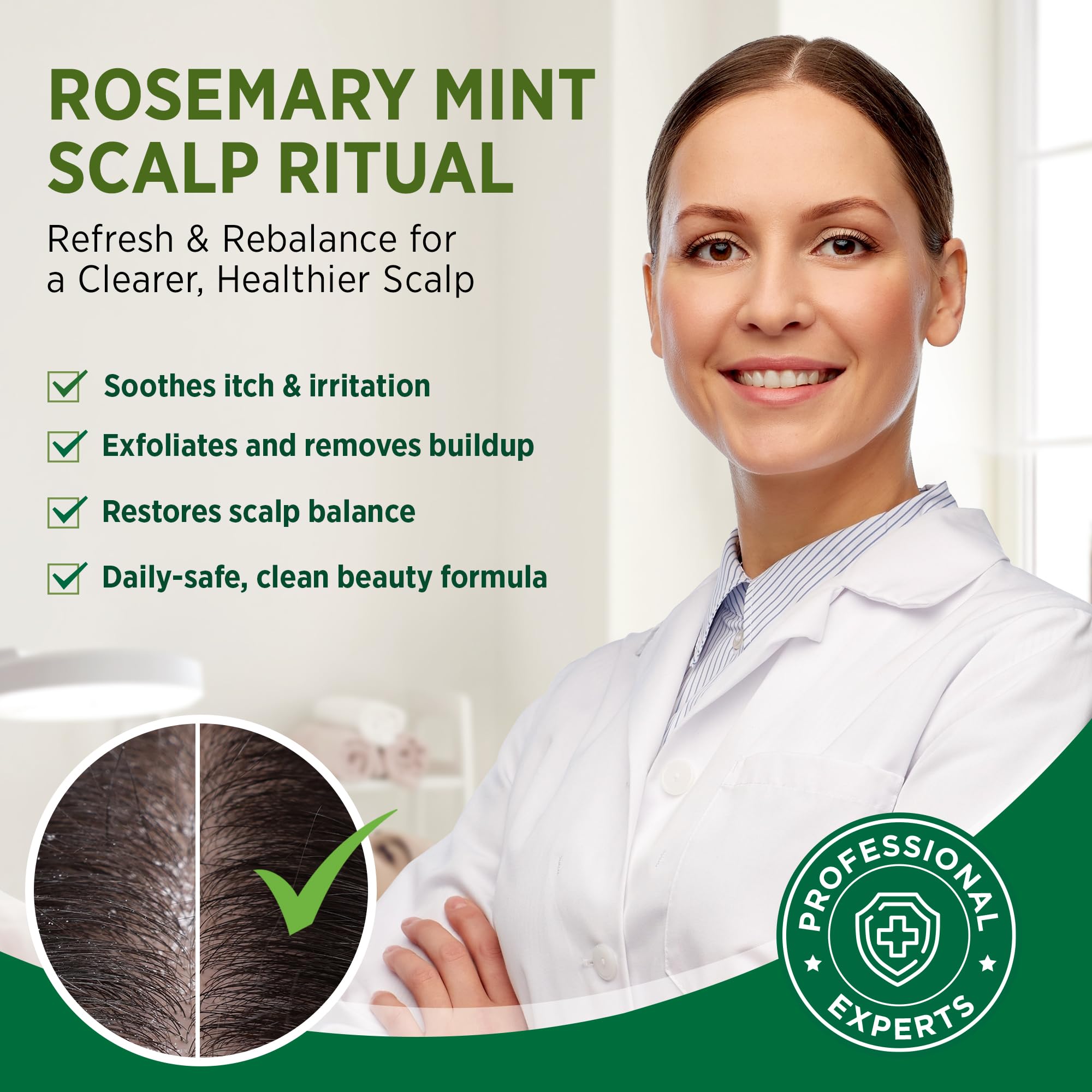 RoyceDerm Rosemary Mint Scalp Scrub – Clarifying Exfoliator for All Scalp Types