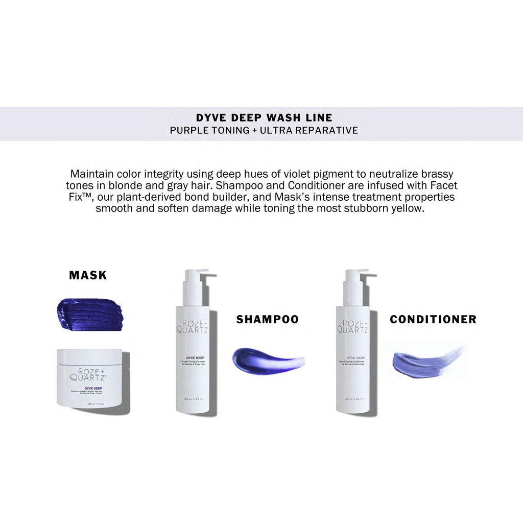 Roze + Quartz Dyve Deep Hair Mask – Ultra Purple Toner for Blonde, Silver & Highlights (5oz)