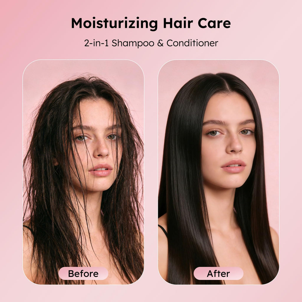 RSQAZQ 2-in-1 Travel Shampoo & Conditioner — 60 Tubes (0.7 oz) for Hotels, Shelters & Charities