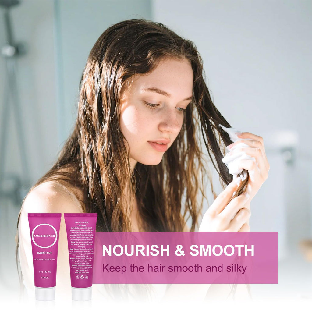 RSQAZQ Travel Size Conditioner 1oz — 30-Pack, Individually Wrapped for Hotels & Charities