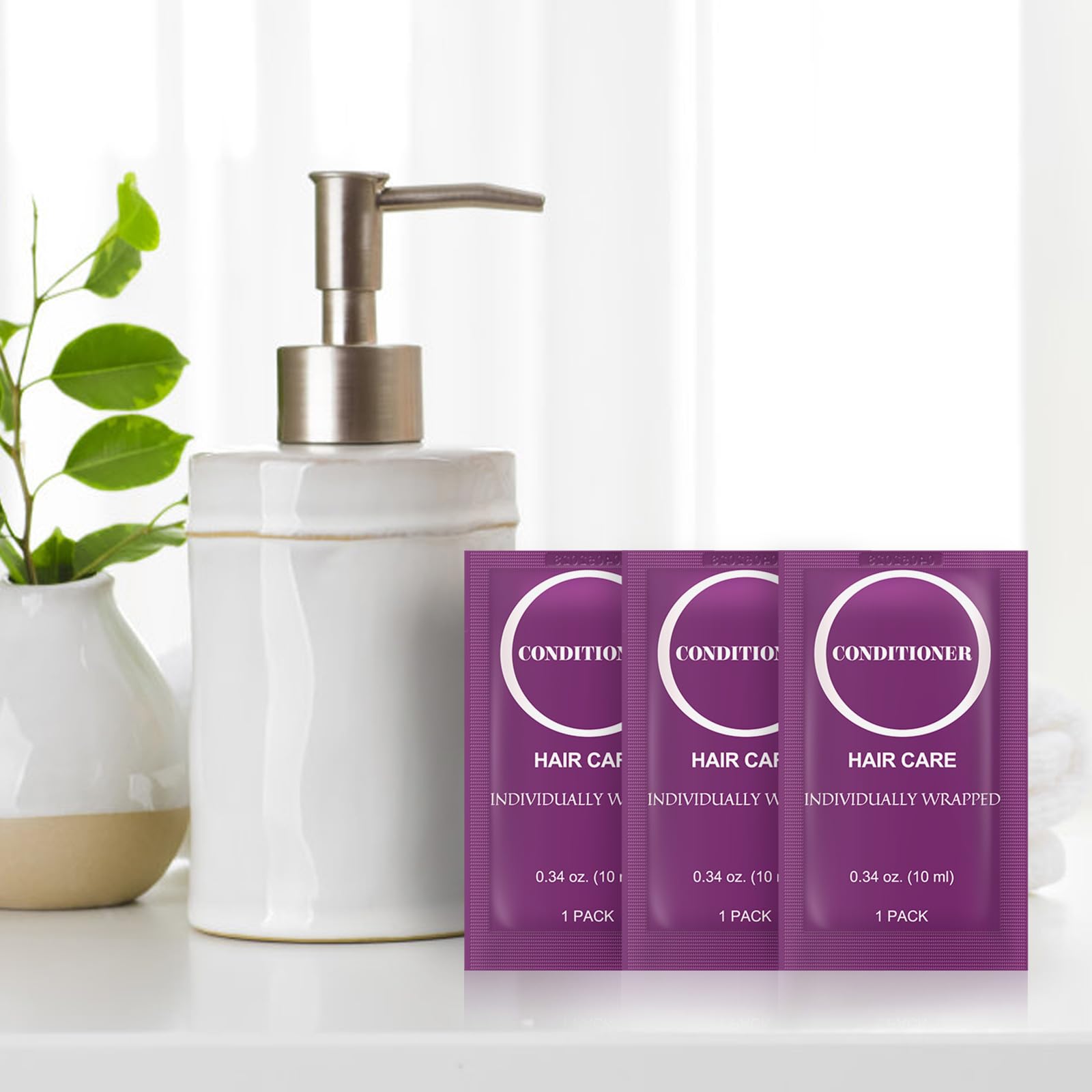 RSQAZQ Travel Size Conditioner 0.34oz — 100 Pack, Individually Wrapped for Hotels & Travel