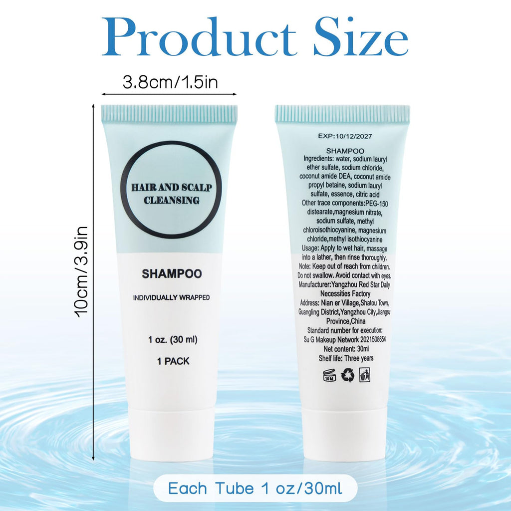 RSQAZQ Travel Size Shampoo – 100 Pack (1 oz / 30 ml) Individually Wrapped